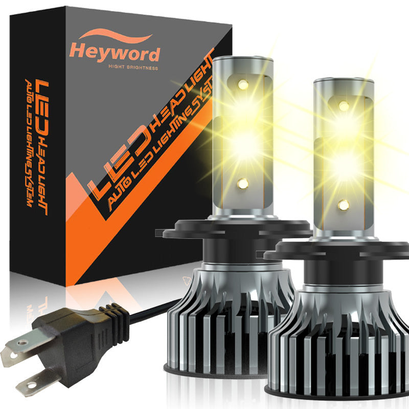 Heyword 2 Sets H7, H1, H3, H4, H8/H9/H11, 9005, 9006, 9012 LED Car Headlight Fog Light, Low Beam, High Beam, Color Temperatures: 4300K/Warm Light, 3000K/Yellow Light, 8000K/Blue Light, 25000K/Ice Blue, 6000K/White Light