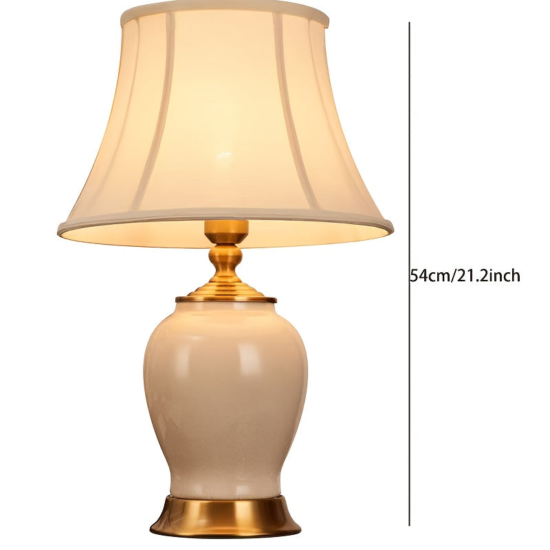 Vintage ceramic bedside lamp, modern minimalist home lighting