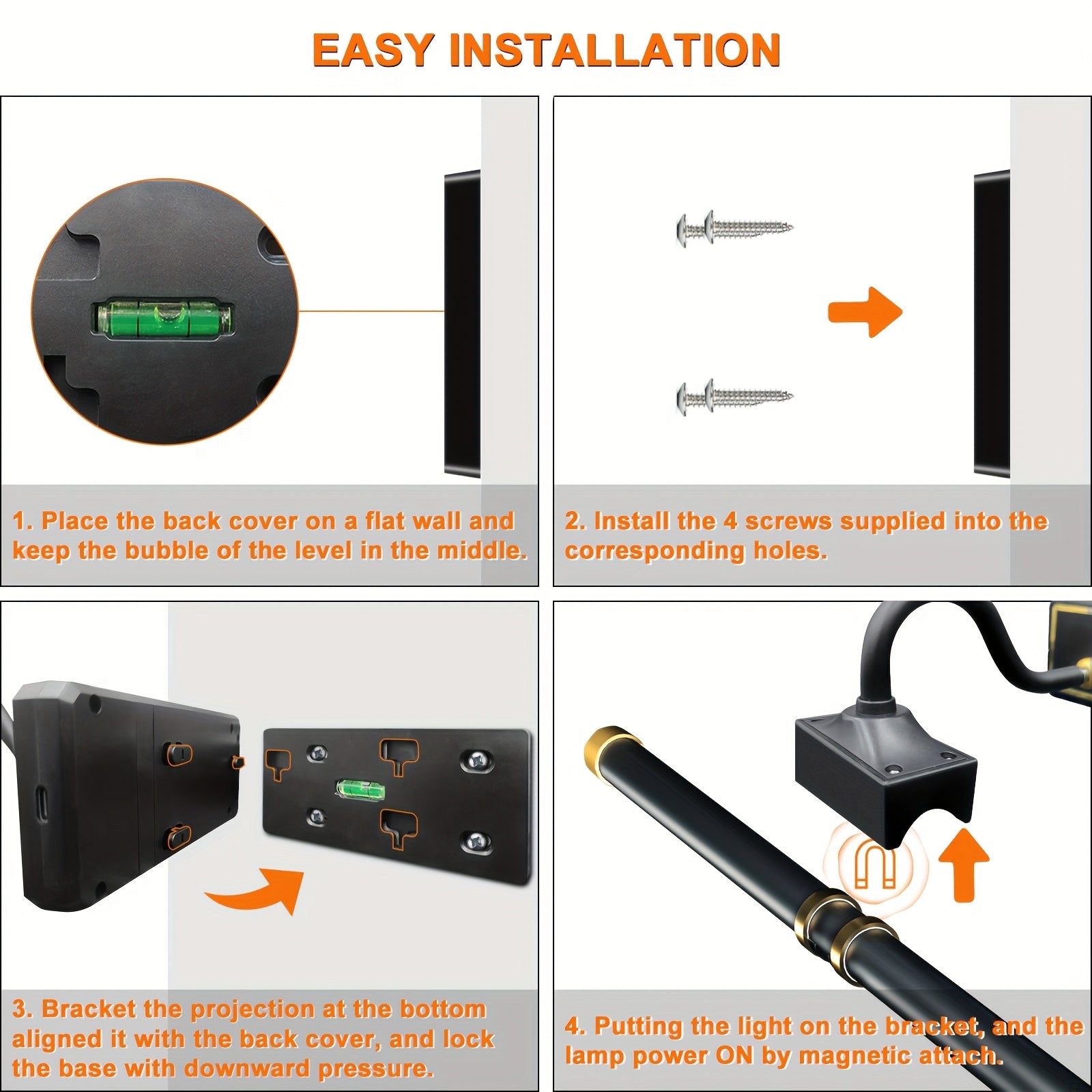 Battery-powered picture light, rechargeable LED picture light with remote control, RGB dimmable, programmable timer, magnetic 360° rotatable lamp head, suitable for paintings, galleries, libraries, dart rooms, bedrooms, and 5000mAh battery
