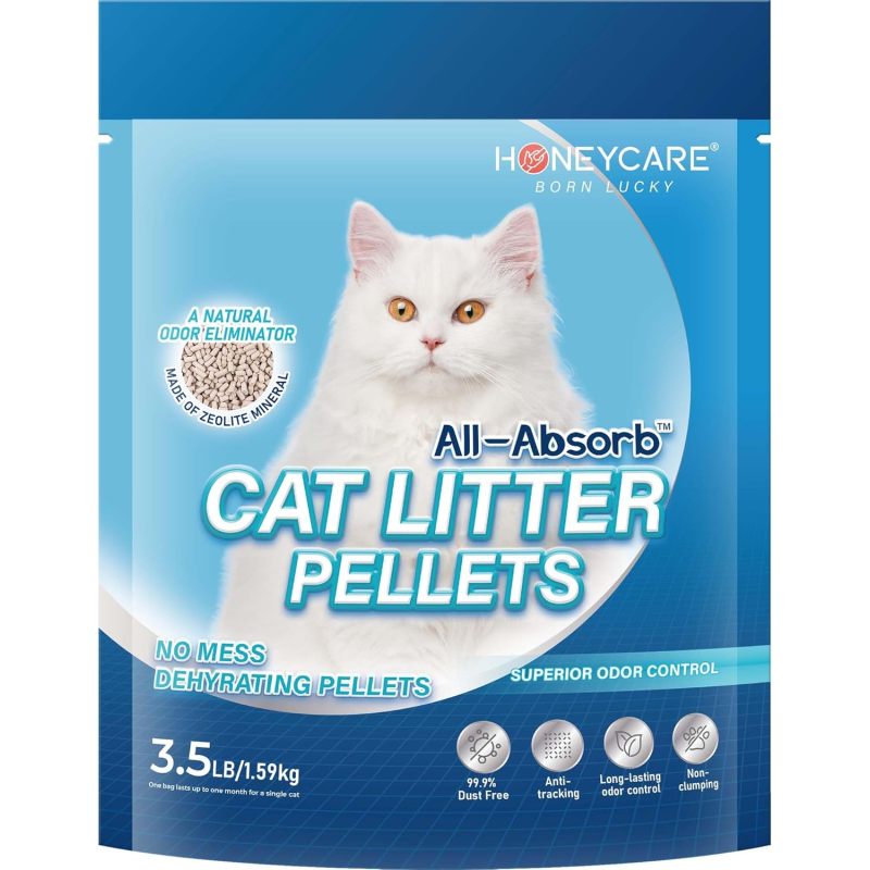 3.5磅装猫砂颗粒，适用于猫砂盆，除臭家用——低维护卫生颗粒砂，适合多猫家庭，猫砂盆补充装