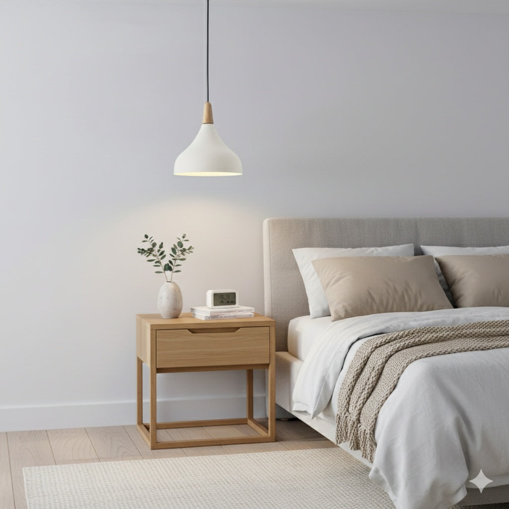 Nordic Modern Style Minimalist Single-Head Pendant Light, Height Adjustable, E27 Socket (Bulb Not Included), Macaron Style Pendant Light Suitable for Living Room, Bedroom, Dining Room, Children’s Room and Other Indoor Scenes