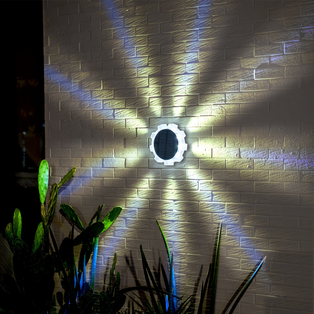 2-Pack Solar Wall Light Outdoor, LED Wall Mount Light, 9-LED Courtyard Light Fixture, Suitable for Garden, Patio, Courtyard, Deck, Fence, Garage