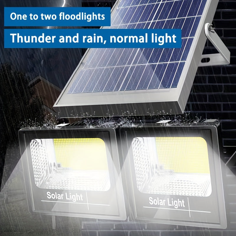 Outdoor Lighting, Solar Light, Decorative Light, Floodlight, Exterior Wall Light, Halloween Decoration, Two Lights, One Solar Panel, Suitable for Holiday Decoration, Christmas, Outdoor Lighting, Shed, Garden, Garage, Pathway, Lawn, Courtyard
