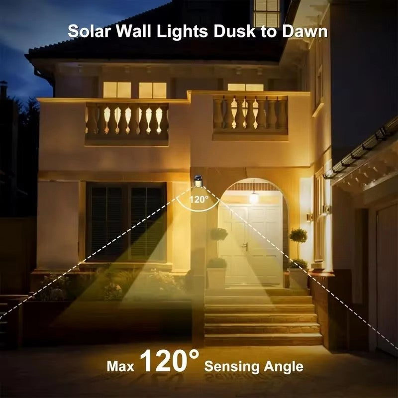 1/2/4 Pack Smart LED Solar Light, PIR Motion Sensor Solar Wall Light, Outdoor Solar Charging High Brightness Street Light, 3 Modes Solar Powered Decorative Garden Light Security Lighting, Mini Step Light, Perfect for Porch, Pathway, Courtyard