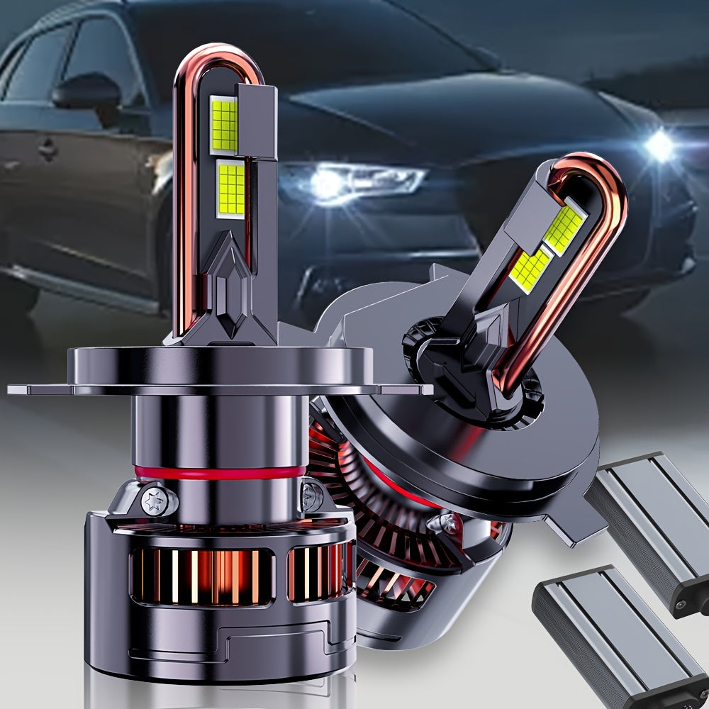 2-Pack H4 LED Car Headlight Bulbs | 60,000 Lumens, 280W, Compatible with H1, H4/9003/HB2, H7/H18, H11/H9/H8, 9005/HB3, 9006/HB4