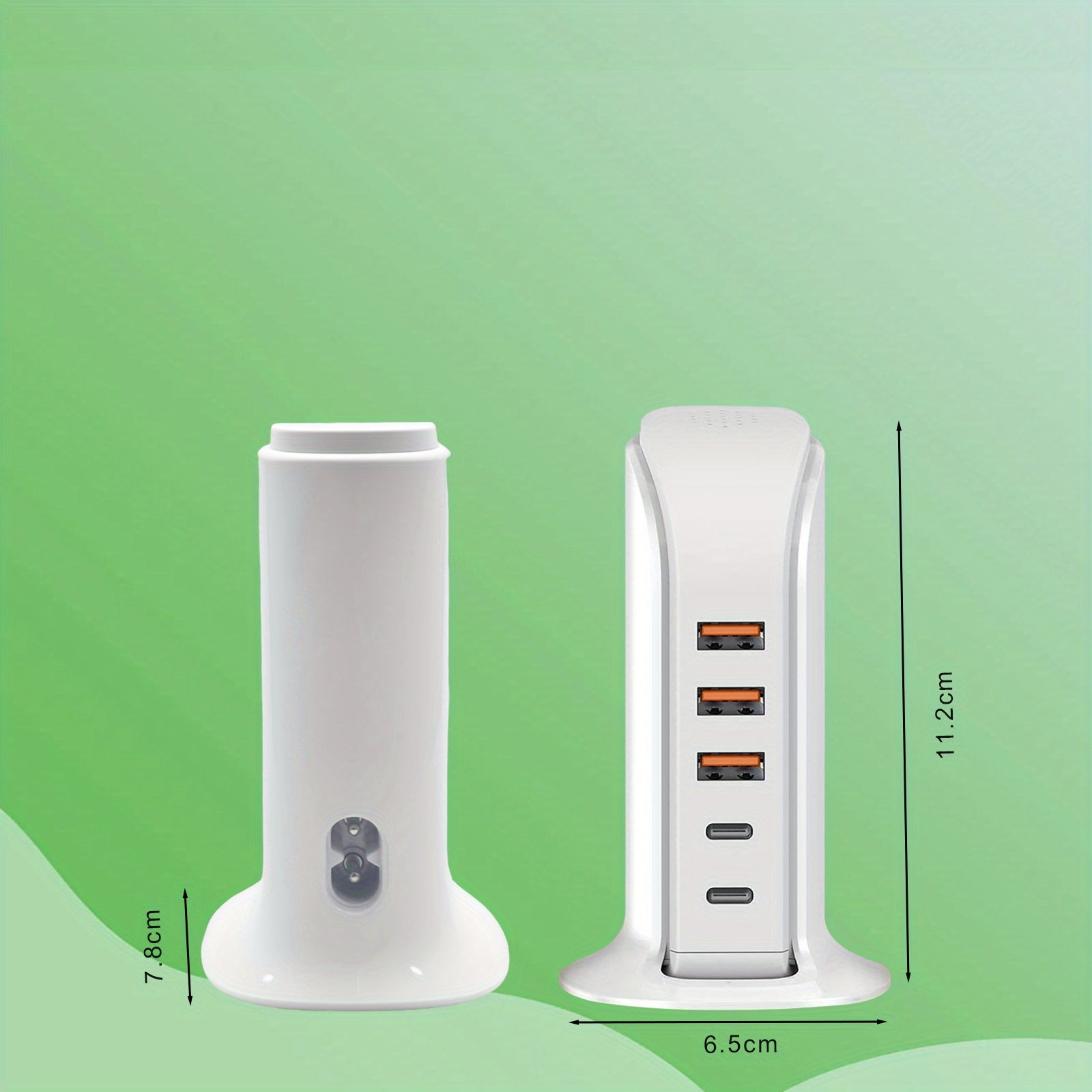 Vertical Multi-Port Charger with 3 USB & 2 Type-C Ports – Compact Travel Design, Adjustable Charging Voltage (110V-220V), Compatible with Multiple Devices for Smartphones, Tablets, Cameras, and Drones, Travel Charger, Sleek Charger Design, Robust Construc