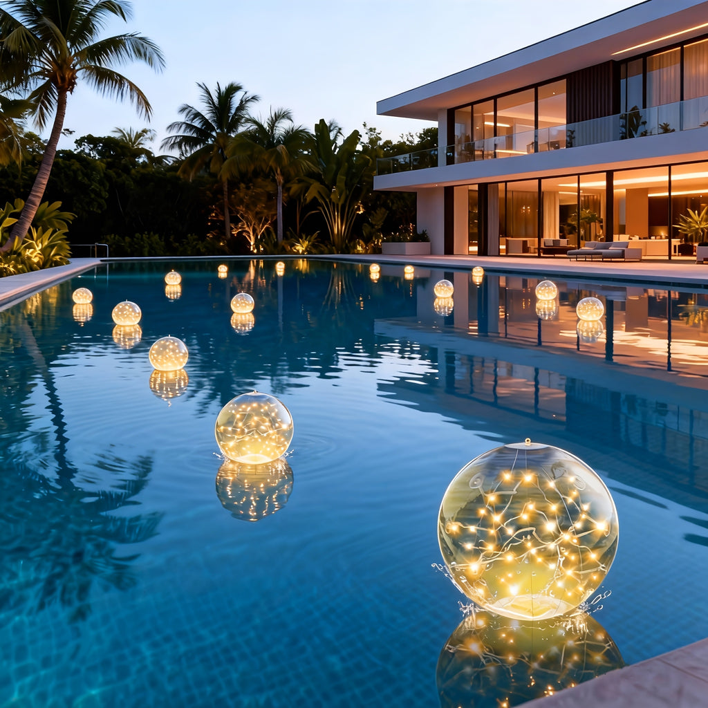 2-Pack Solar Floating Light with Air Pump - Solar Ball Light, Suitable for Pool, Pond Patio Light, Outdoor String Light, Garden Decorative Light, Ground, Party, Courtyard Party, Outdoor Decoration