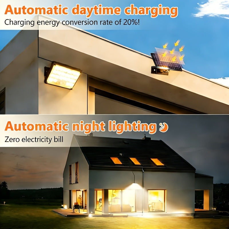 127 LED Solar Split Light - Outdoor IP65 LED Street Light, Perfect for Garden Courtyard Lawn Patio | Remote Control & Motion Sensor | High Brightness Energy Saving Security Lighting