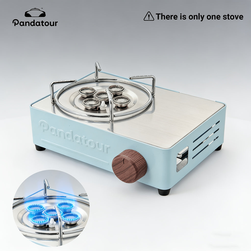 Portable Propane Stove, Small Camping Cooker, Flame Control, Easy to Carry, Ideal for Outdoor Cooking, Picnic, BBQ, Travel
