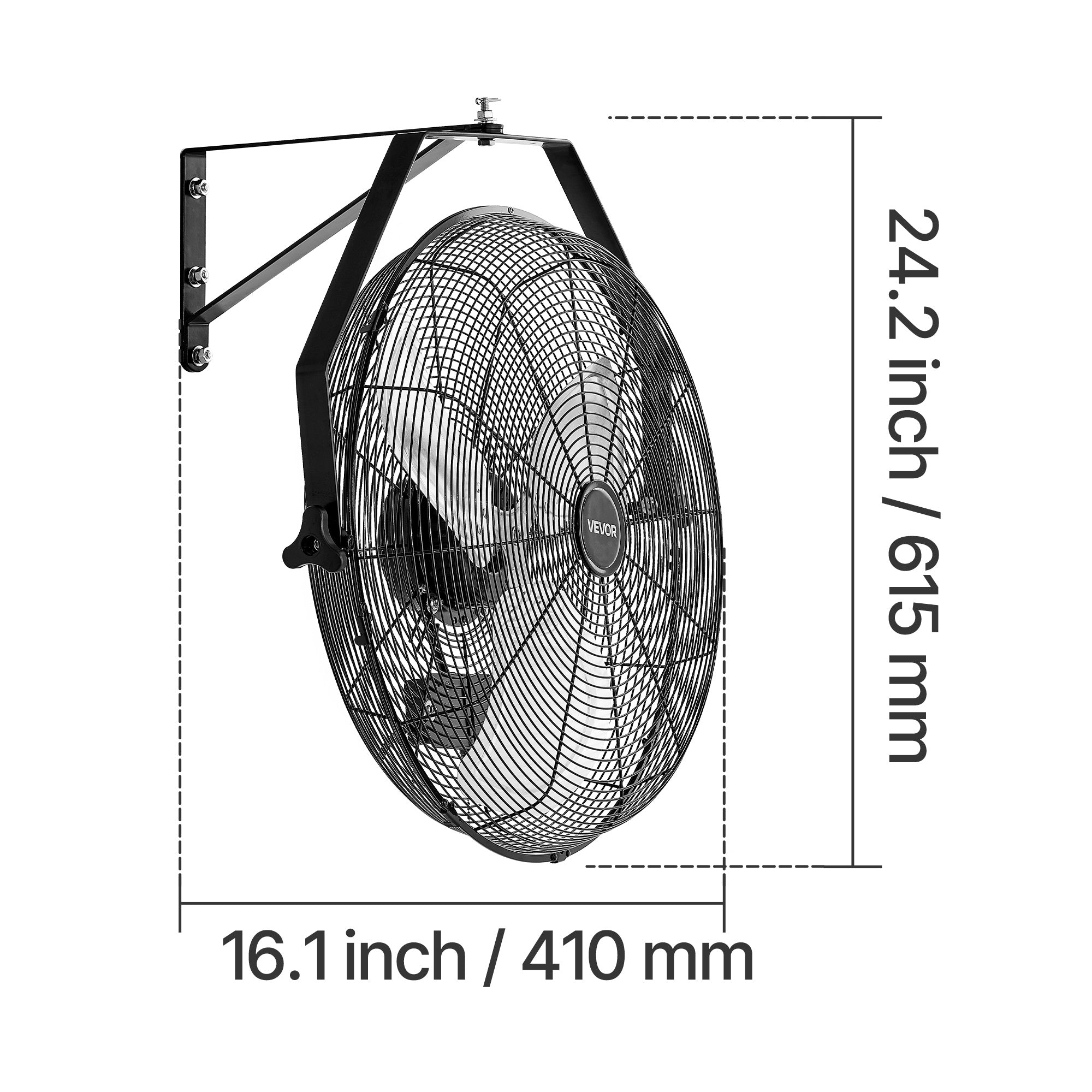 VEVOR 18" / 20" Industrial Wall Mount Fan, 3 Speeds, 4000 CFM / 4650 CFM, Garage Workshop Fan