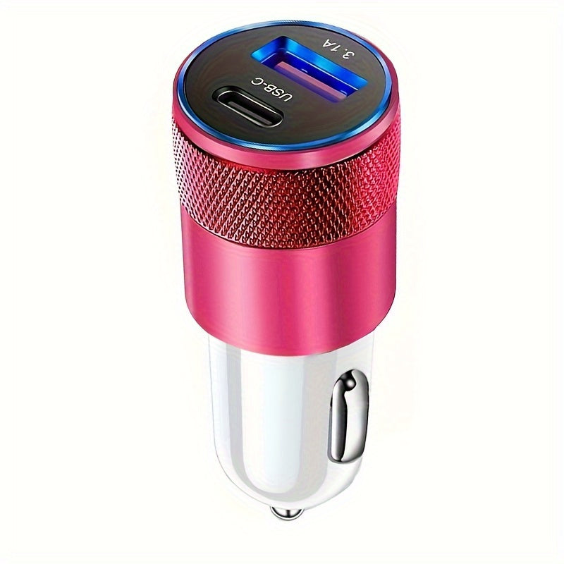 USB Car Charger PD Fast Charge – LED Ambient Light, Compatible with iPhone, Android, Xiaomi & More