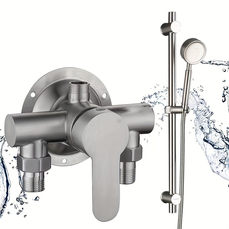 Shower Faucet Control Valve - Stainless Steel Bathtub & Shower Valve, Hot/Cold Water Mixer, Surface-Mounted Shower Faucet with Control Valve, Wall-Mounted Bathtub Shower Valve Set