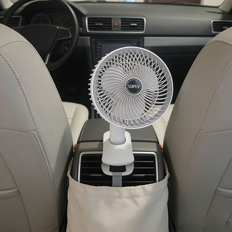 3-in-1 Clip Fan, Handheld & Car Mount Dual Use, Portable Multifunctional Fan for Travel Home and Office Use