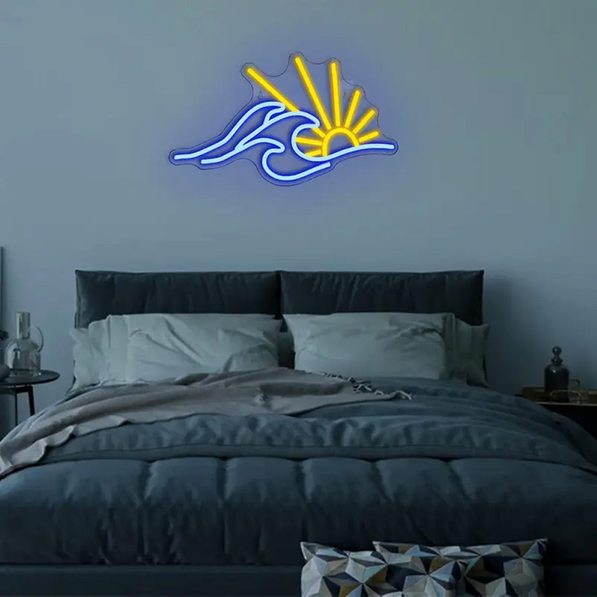 Multi-color changing LED neon tube light — neon decoration suitable for home, bars, parties, weddings, Valentine‘s Day, birthdays, equipped with simple button control and energy-saving LED lighting