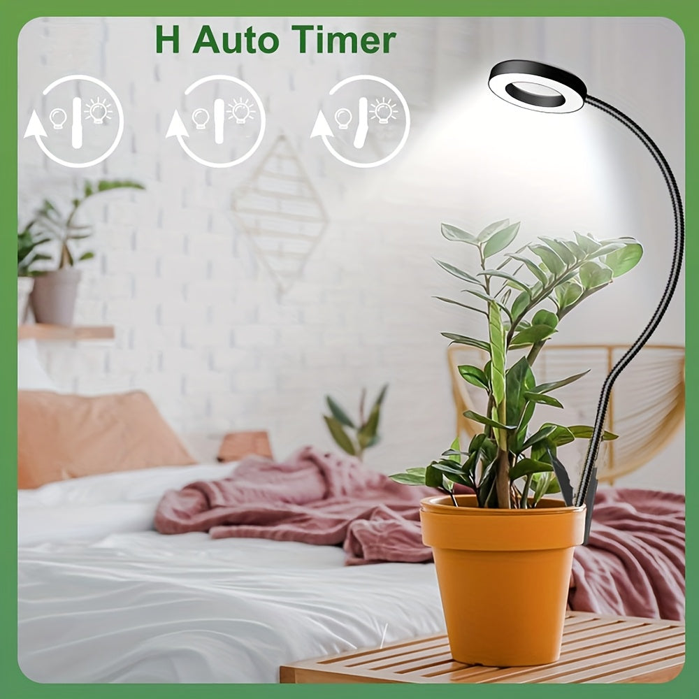 Indoor plant grow light, full spectrum plant light, suitable for indoor plants, height adjustable, 10 brightness levels, automatic on/off timer (3/9/12 hours), suitable for indoor plants and potted plants