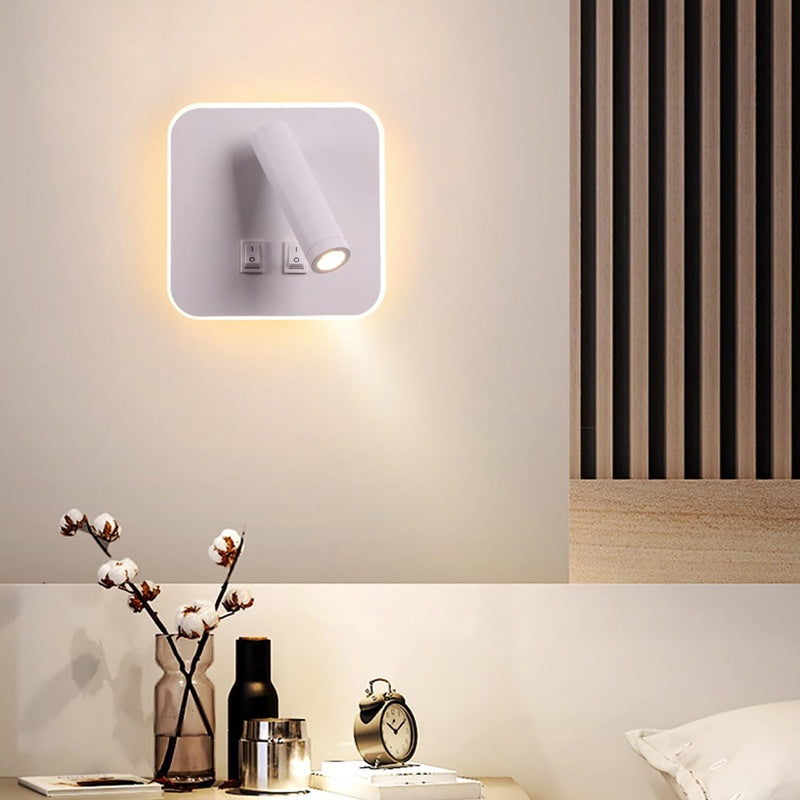 Wall Washer Light White Bedside LED Lamp with Built-in Wall Light Adjustable Spotlight Reading Light Wall Light Suitable for Hallway Bedroom Stairs Hotel Indoor Bedside Light 3000K 3W 10W