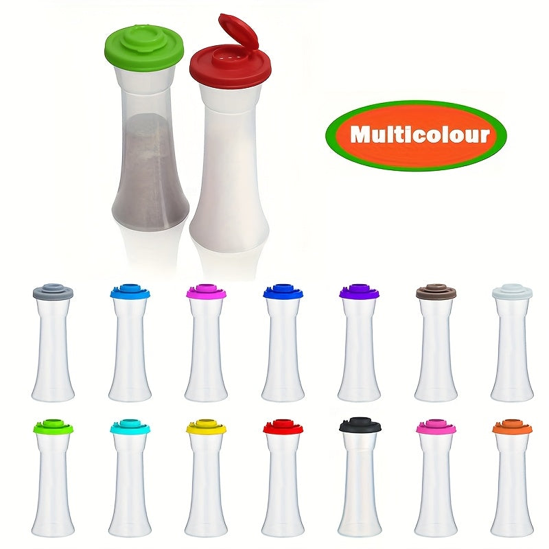 2 Extra-Large Salt & Pepper Shakers, Moisture-Proof Salt Collector – Perfect for Camping, Picnic, Outdoor Kitchen, Lunch Box, Travel – Clear Spice Jars with Red Lids – Plastic Airtight Spice Dispensers, BBQ Seasoning Shakers, Powder Dispensers