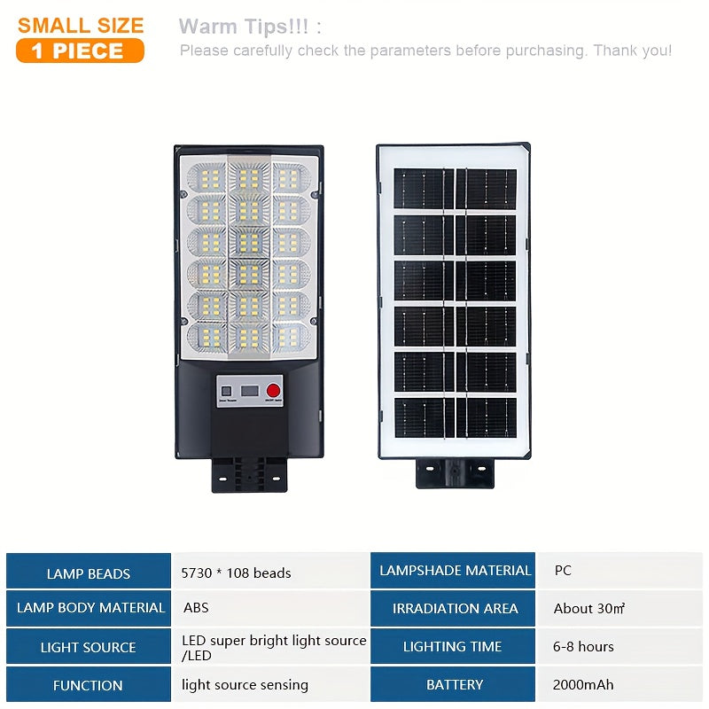 Powerful LED Solar Outdoor Courtyard Street Light, Wide Angle Outdoor Lighting, Super Bright Solar Motion Sensor Street Light, with PIR Motion Sensor and Auto On/Off Switch – Perfect for Street Lighting, Garden, Garage, Backyard, Doorway