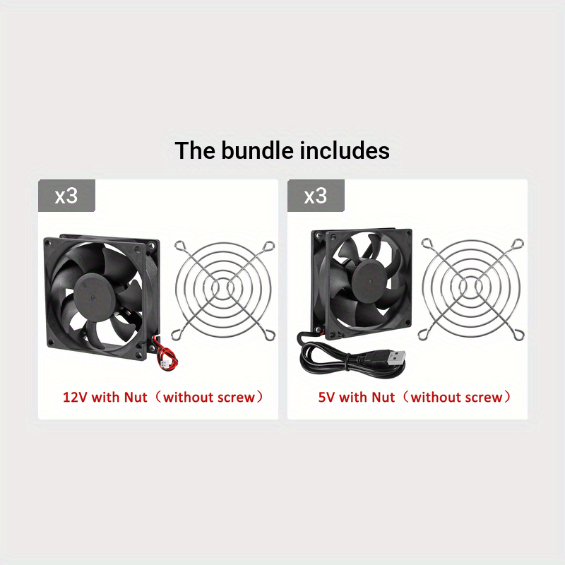 80x80x25mm DC 5V 12V 24V Brushless Cooling Fan, 2-Pin High Performance Ultra Quiet 8025 Fan for PC Case and Amplifier