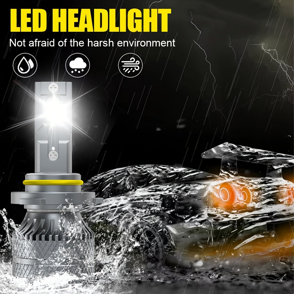 2PCS LED Car Headlights, Compatible with 9006/9005/9012, H11/H4/H1/H7 - 29500LM, 240W Power, 6500K High/Low Beam, Cool White Light, Plug-and-Play System, Built-in & External Driver, No Battery Needed