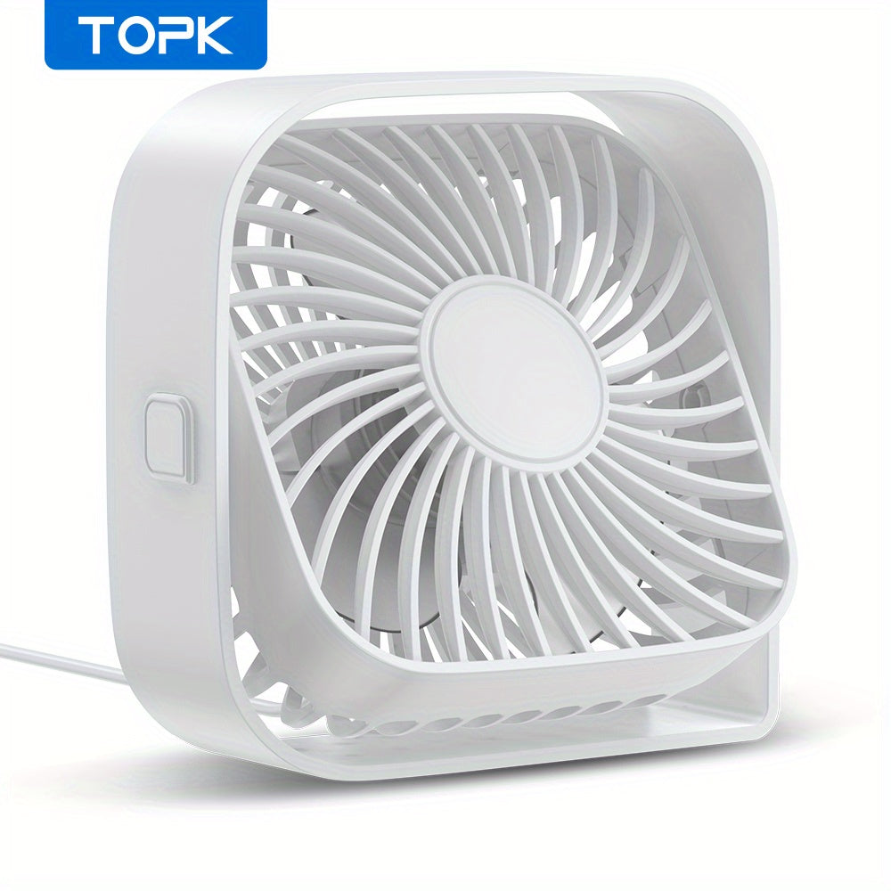 Stay Cool & Comfortable Anytime Anywhere: Portable USB Desktop Fan with 3 Speeds and 360° Quiet Operation