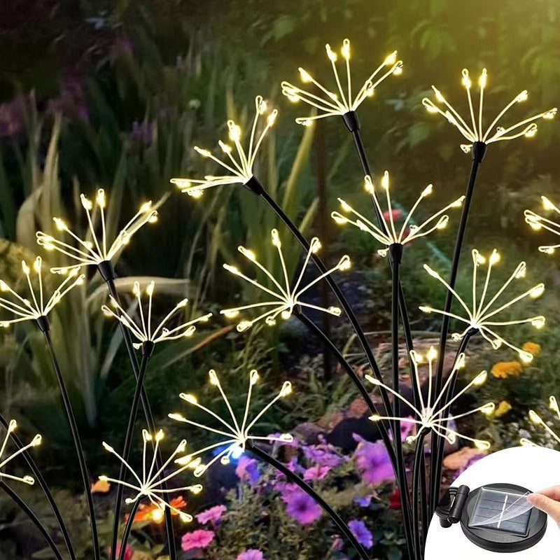New Outdoor Solar Firework Light | IP65 Waterproof Rating, - 2 Modes Switch | Perfect for Courtyard, Walkway, Garden, Christmas and Halloween Party Decoration