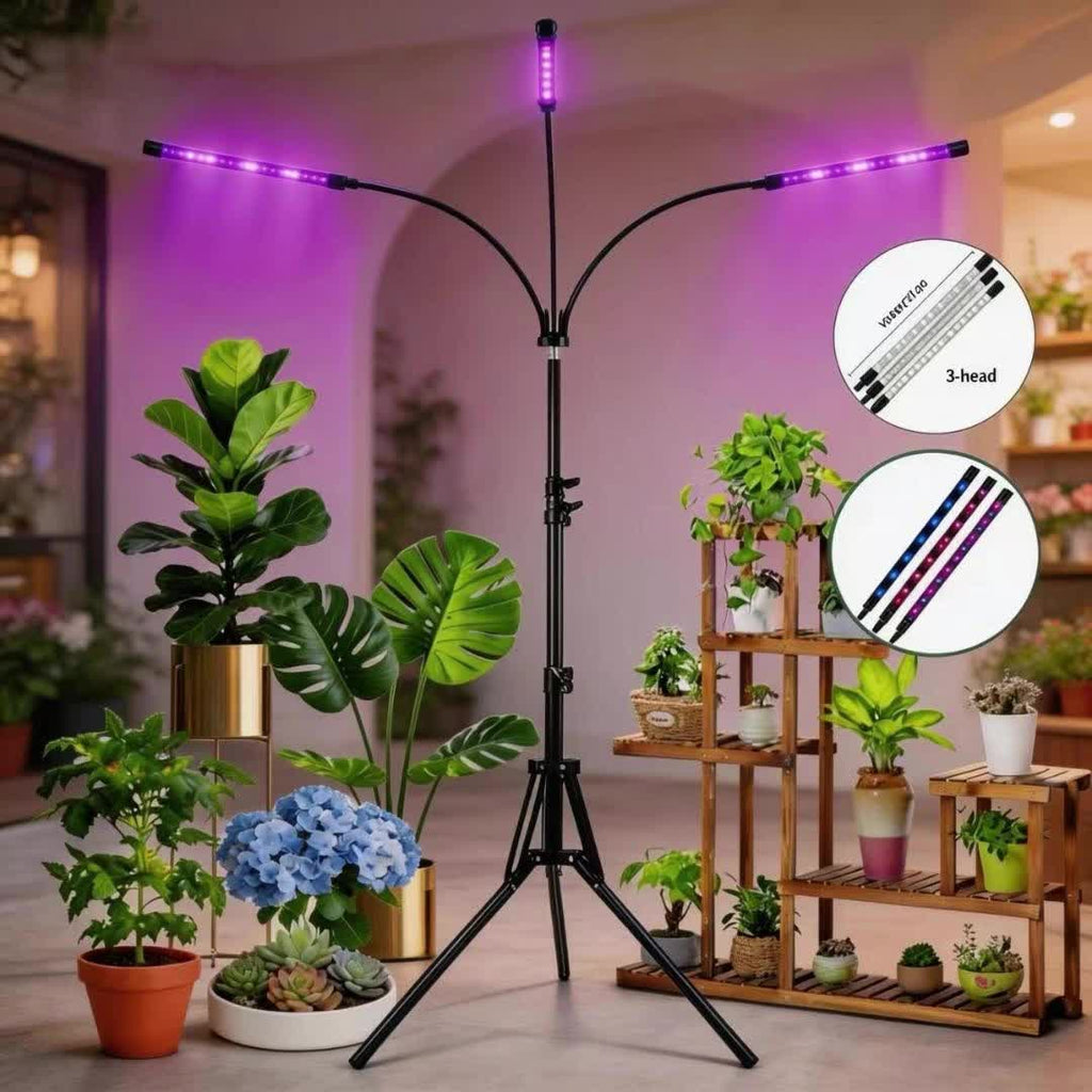 Single Head Plant Grow Light, Full Spectrum LED, Multiple Timing Modes, Red Blue White Light Optional, 20%-100% Dimmable Brightness, Perfect for Small Indoor Plants & Mini Bonsai
