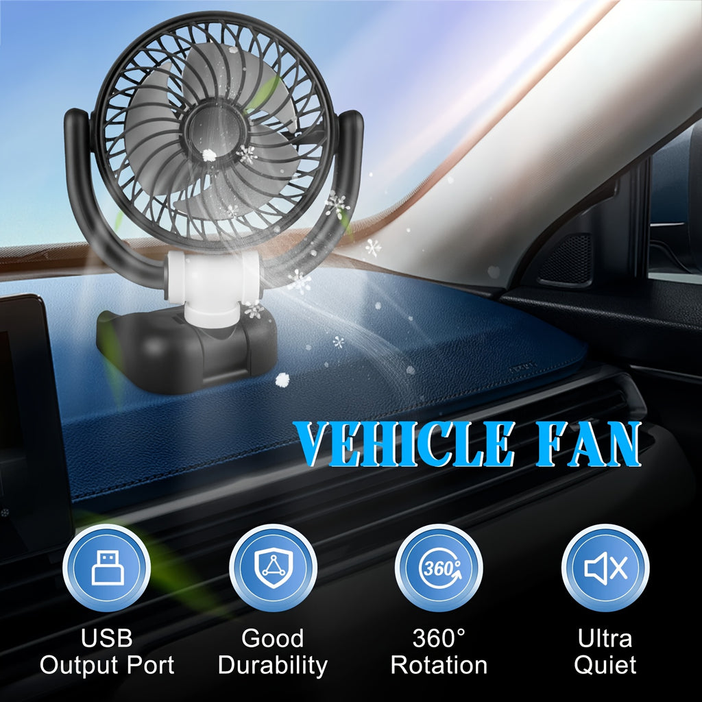 Foldable Cooling Fan with Electronic Interface, Dual-Use Cooling Device Compatible with Laptop and Desktop Computer