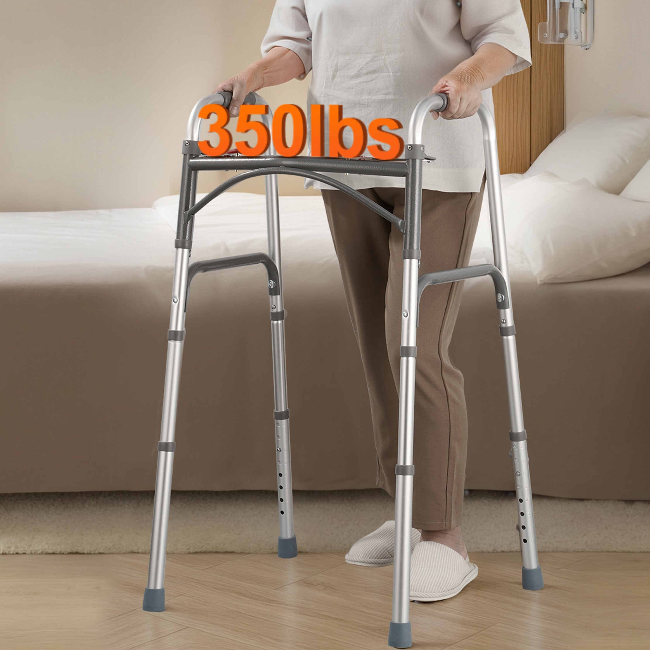 VEVOR 可折叠铝合金助行器 可调节高度 350磅