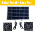 2-Pack Solar Fan Set, Outdoor Ventilation Exhaust Fan for RV, Chicken Coop, Greenhouse, Shed and Pet House, Battery-Free Design
