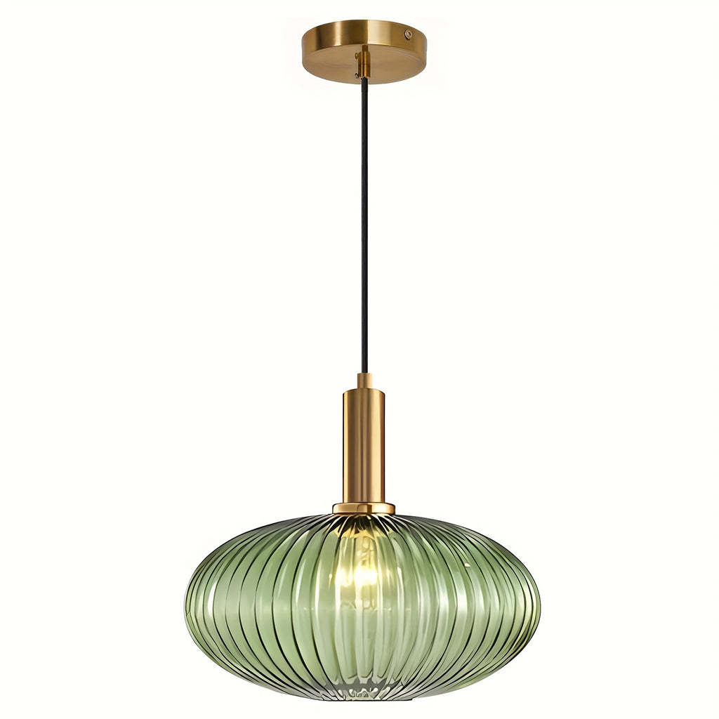 Glass pendant light, brushed gold round pendant light kitchen island large globe pendant light single hanging fixture Nordic pendant light (bulb not included)