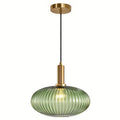 Glass pendant light, brushed gold round pendant light kitchen island large globe pendant light single hanging fixture Nordic pendant light (bulb not included)