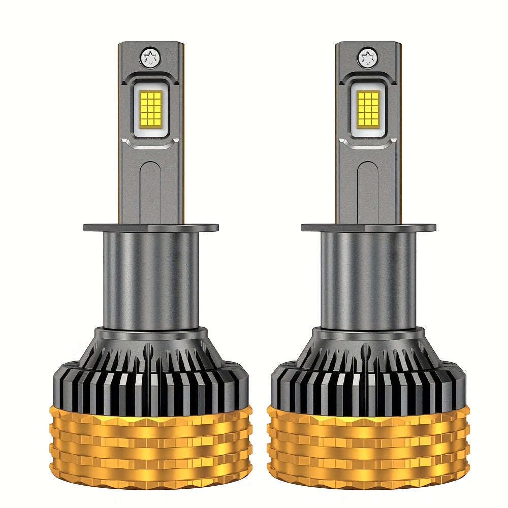 2-Piece Set, 220W LED Bulbs, Compatible with H7, H4, H11 and Other Models, Features 4 Copper Tubes, Suitable for Various Car Headlights, Operates on 12V and 24V, 6000K Color Temperature, No Battery Needed