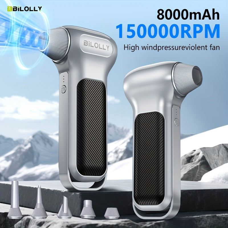 High Power Compressed Air Duster - 100000/130000/150000 RPM Multi Speed Adjustment - 8000mAh Powerful Fan | Cooling Handheld Turbo Fan for Dust Removal, Snow Clearing, Camping, Keyboard Cleaning, Car Detailing, Men Mini Tool Gift