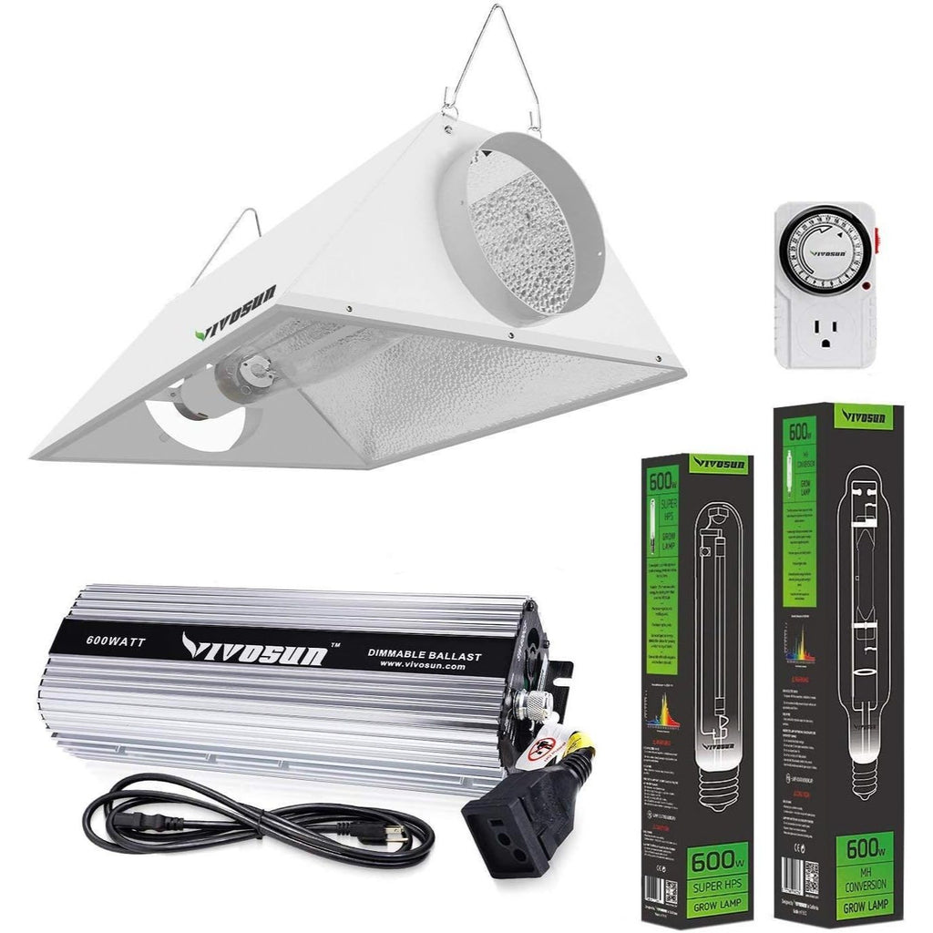 MTC Hydroponic 600W HPS MH Grow Light Air Cooled Reflector Kit - Easy Installation, High Stability & Compatibility