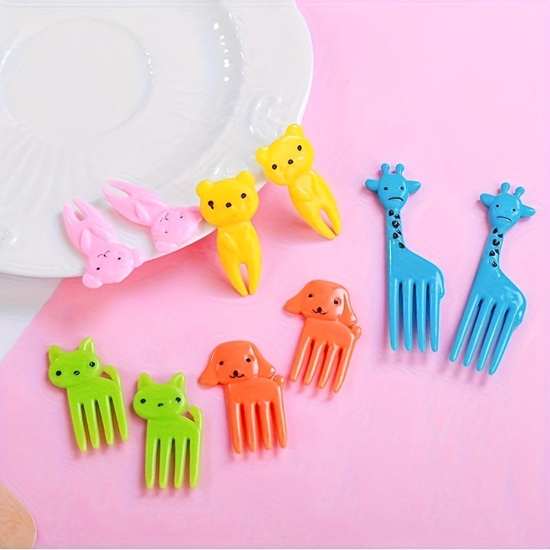 10-Piece Set Fun Animal High-Quality Fruit Forks – Durable ABS Material, Reusable Dessert Forks, Christmas Cutlery, Christmas Party Dessert Forks, Winter Dinnerware Set – Perfect for Winter, New Year, Easter Room Decoration
