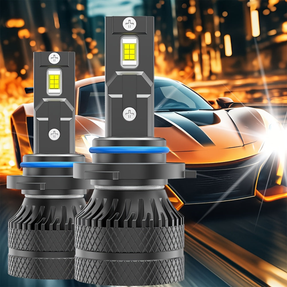 2-Pack H7 LED Headlight Bulbs, Super Bright 6500K White Light, 24750 Lumens, Compatible with H1, H4, H7, H11, HB3, 9005, HB4, 9006, HIR2, 9012, 600% Brightness Increase, 12 LED Chips, for Motor Vehicles - B0045, No Battery Included