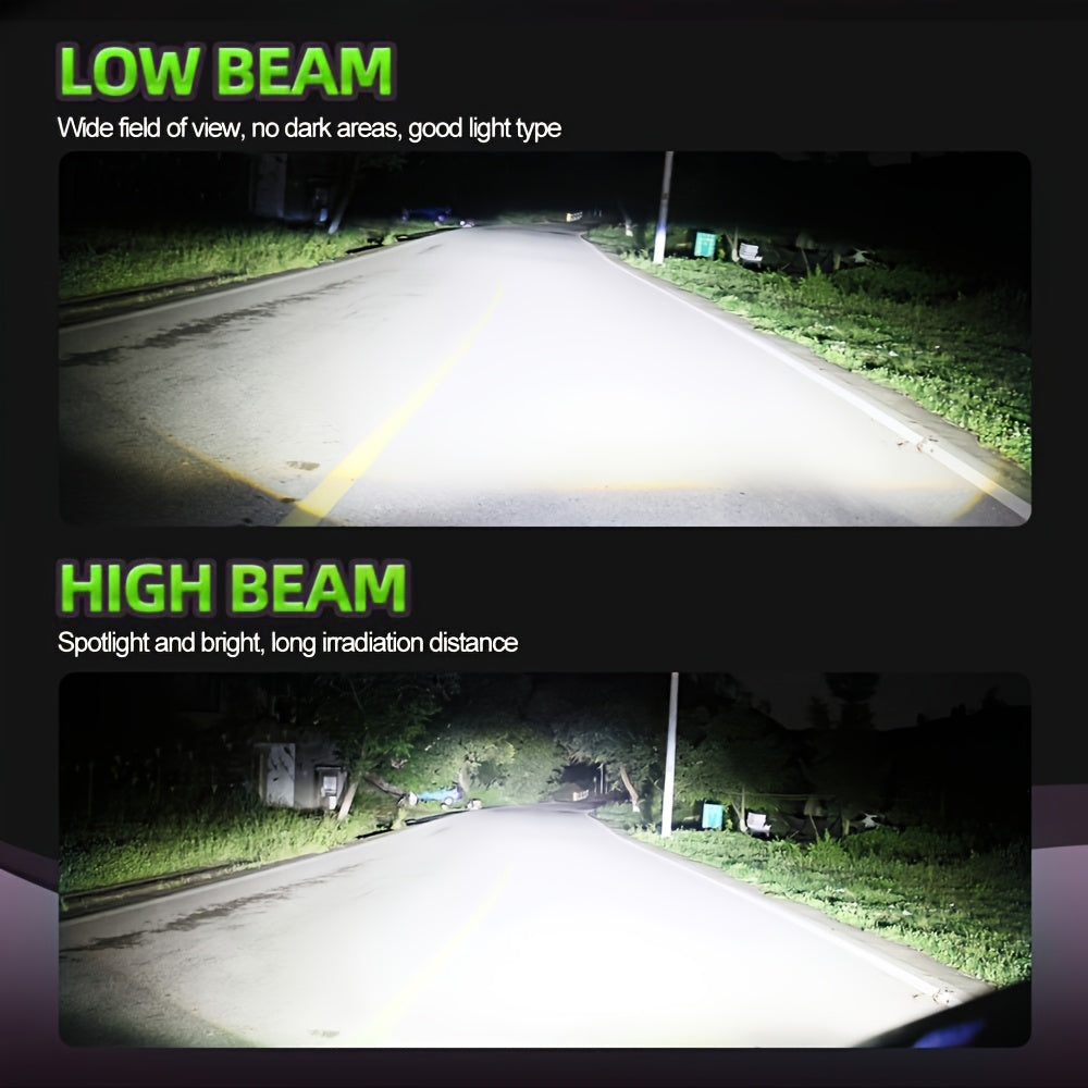 2PCS LED Car Headlights - H4/9003/HB2 - 55000LM, 300W High/Low Beam, 6500K Cool White Light, Equipped with 12000 RPM Turbo Cooling Fan and 360° Wide Beam, No Battery Needed