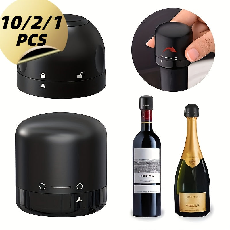 10/2/1 Pack New Vacuum Wine Stopper - Reusable Champagne Stopper, Red Wine Airtight Lid Set, Leak-Proof Freshness Keeper, Wine Preservation Tool