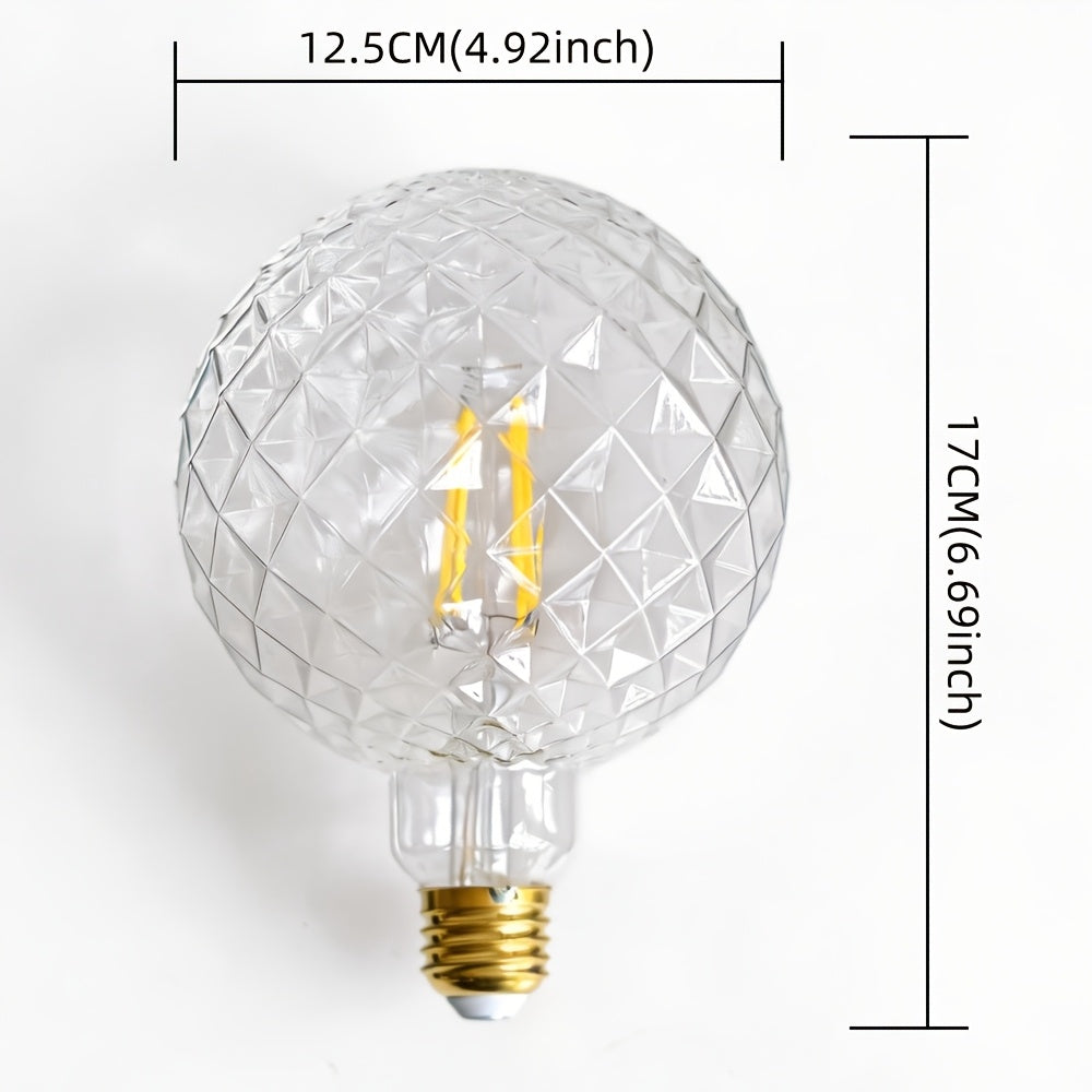 1-pack, Edison bulb LED bulb vintage 4W 120V 4000Kelvin, crystal LED bulb, lighting lamp, E26 base LED filament bulb, crystal glass style, suitable for home, bedroom, office