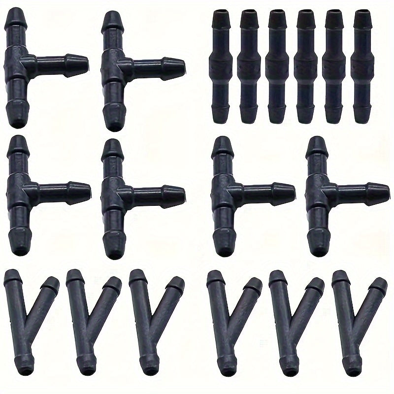18/30PCS Windshield Washer Hose Connectors – 3 Shapes Available for Car Wiper Water Pipe