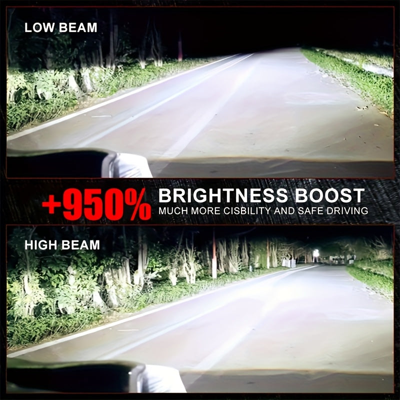 2pcs250W High-powe White Headlamp 9005/HB3-D010 4/H7/H1/H4/9003/HB2/H11/H18/H16, 60000LM 7500K 9570 CSP CHIP 950% BRIGHTNESS 12v