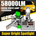 2-Pack Newest Car LED Headlight Bulbs D1S D2S D3S D4S D5S D8S High/Low Beam 160W Super Bright White 6000K CSP Chip Canbus, Each with Copper Tube and Fan, Plug-and-Play
