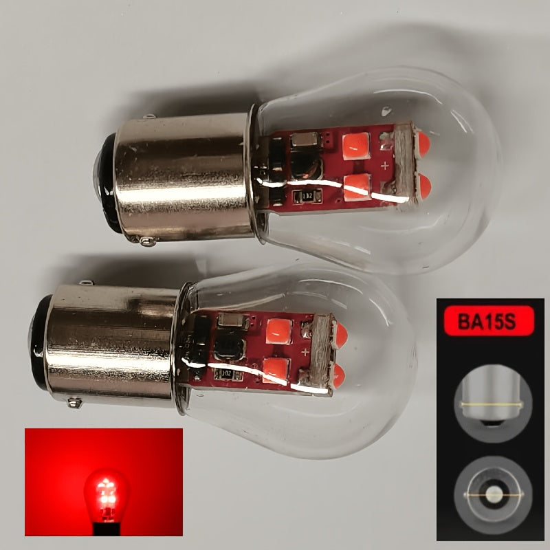 Vehicle LED Headlight Set (2 Pieces), Includes Turn Signal Lights, Brake Lights and Various Bulb Types such as 1156, 1157, BA15S, BAU15S, BA15D and BAY15D. These P21/5W LED High Beams are Compatible with Cars and Trucks