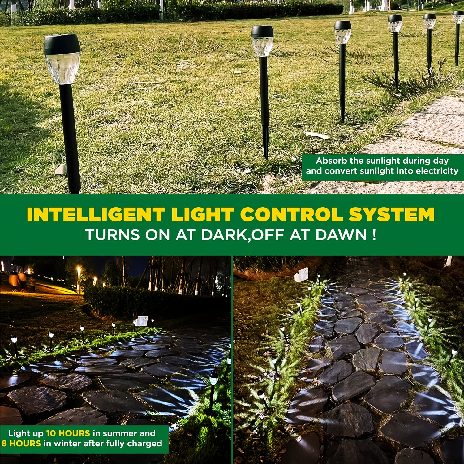 A Set of Twelve Diamond-Shaped Solar Lights, Suitable for Outdoor Use, Suitable for Various Environments and Conditions, with High Efficiency and Design