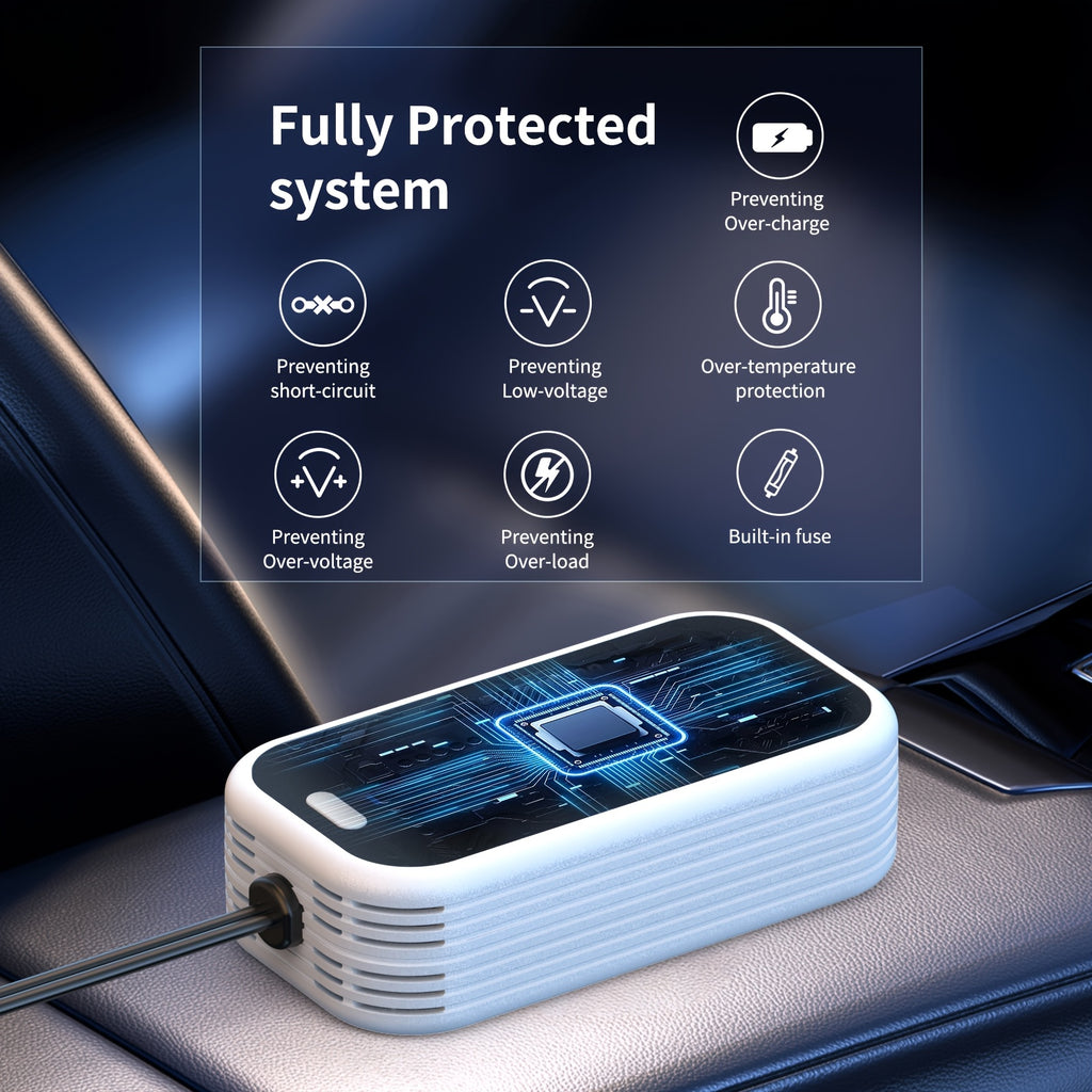 200W车载电源逆变器，Blubluman DC 12V转110V AC车载插头适配器带30W USB-C接口，QC3.0快充24W，车载逆变器，笔记本电脑充电器插座，不含电池