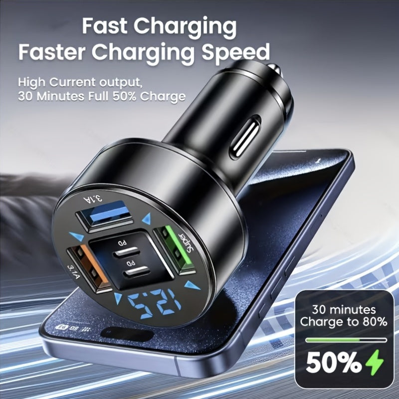 5-Port 36W USB C Car Charger with PD Fast Charging | Compatible with iPhone 12/13/14 Pro, Samsung, Xiaomi 11 - Perfect Holiday Gift