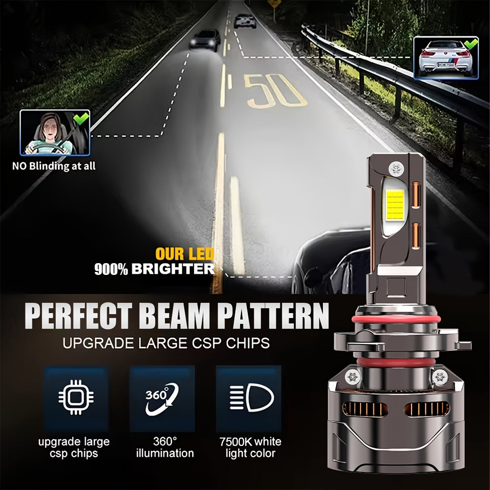2Pcs H11 LED Headlight Bulbs. H11 Super Bright LED Headlight Bulbs, 380W High Power, 7500K Color Temperature. Compatible with H1, H4, H7, H11 Sockets. Improves Night Driving Safety. 900% Brightness Increase, Compatible with 9005 HB4