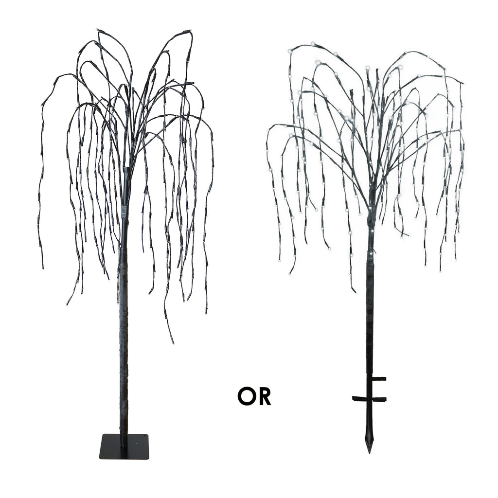 4.6-Foot 200 LED Solar Lighting Willow Tree, Illuminated Weeping Willow Tree Garden Pathway Light, 2 Lighting Modes, Home Courtyard Patio Party Wedding Christmas Holiday Decoration