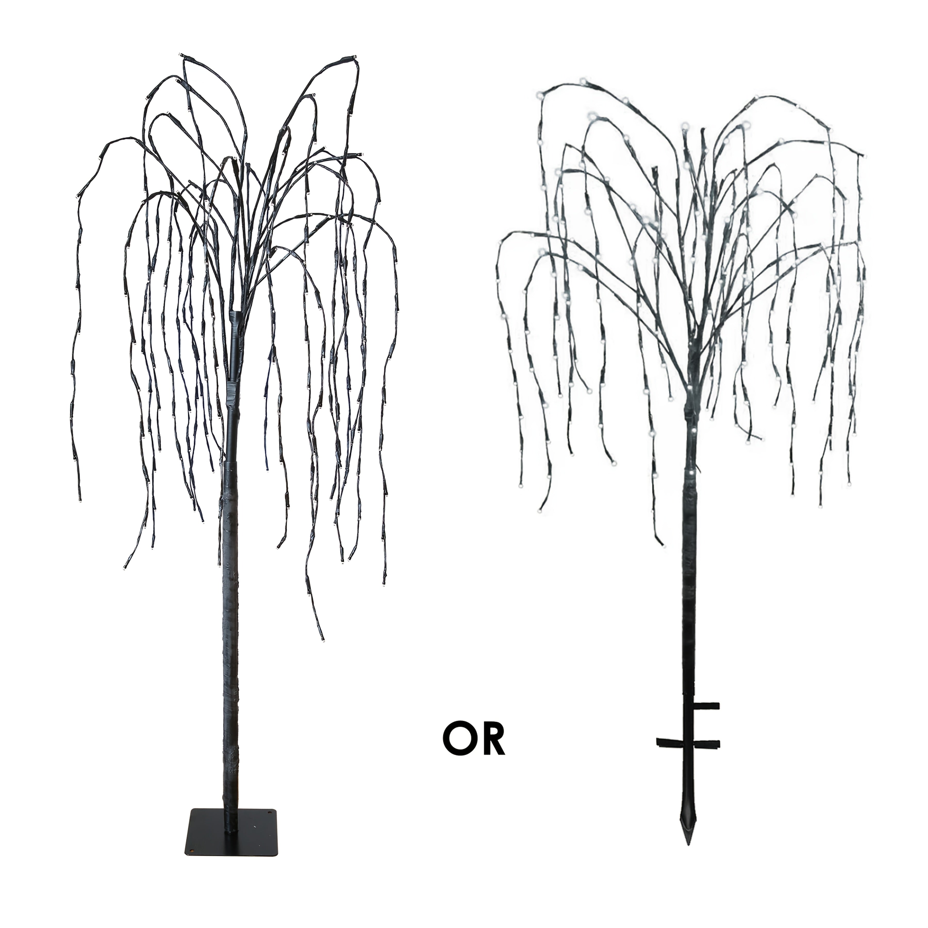 4.6-Foot 200 LED Solar Lighting Willow Tree, Illuminated Weeping Willow Tree Garden Pathway Light, 2 Lighting Modes, Home Courtyard Patio Party Wedding Christmas Holiday Decoration
